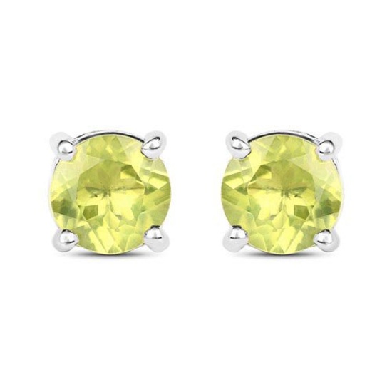 1.71 Carat Genuine Peridot .925 Sterling Silver Earrings