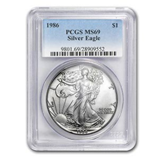 1986 Silver American Eagle MS-69 PCGS