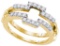14kt Yellow Gold Womens Round Diamond Square Wrap Ring Guard Enhancer Wedding Band 1/2 Cttw
