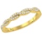 10kt Yellow Gold Womens Round Diamond Interwoven Stackable Band Ring 1/4 Cttw