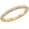10kt Yellow Gold Womens Round Diamond Single Row Stackable Band Ring 1/8 Cttw