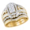 14kt Yellow Gold Womens Round Diamond Bridal Wedding Engagement Ring Band Set 2.00 Cttw