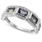 1.36 CARAT BLUE MYSTIC GEMSTONE & GENUINE DIAMOND PLATINUM OVER 0.925 STERLING SILVER RING