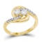 10kt Yellow Gold Womens Round Diamond 2-stone Hearts Together Bridal Wedding Engagement Ring 1/2 Ctt