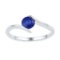 10kt White Gold Womens Round Lab-Created Blue Sapphire Solitaire Ring 3/4 Cttw