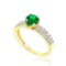 Genuine Emerald 10K Gold Diamond Pave Ring APPROX 1.04 CTW (VS2-SI1)