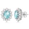 Oval Aquamarine and Diamond Accented Earrings 14k White Gold (7.10ctw)