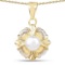14K Yellow Gold Plated 1.00 Carat Genuine Pearl .925 Sterling Silver Pendant