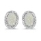 Diamond and Opal Earrings 14k White Gold (1.10ct)