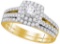 14k Yellow Gold Genuine Diamond Halo Bridal Wedding Engagement Ring Set 1 CT EGL Certified