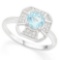 1/2 CARAT BABY SWISS BLUE TOPAZ & DIAMOND 925 STERLING SILVER RING