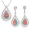 2 CARAT CREATED BLACK FIRE OPAL 925 STERLING SILVER SET