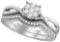 10kt White Gold Womens Round Diamond Twist Bridal Wedding Engagement Ring Band Set 1/3 Cttw