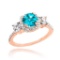 10K Rose Gold Aquamarine Diamond Engagement Ring APPROX 1.80 CTW (SI1)