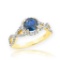 10K Gold Blue Topaz Birthstone Infinity Ring with Diamonds APPROX 1.60 CTW (VS2-SI1)