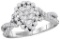 Womens 14K White Gold Infinity Knot Tear Drop Pear Diamond Engagement Ring 3/4 CT