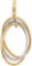 10kt Yellow Gold Womens Round Diamond Triple Joined Oval Pendant 1/6 Cttw