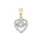 10kt Yellow Gold Womens Round Diamond Moving Twinkle Solitaire Heart Pendant 1/12 Cttw