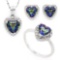 5 CARAT OCEAN MYSTIC GEMSTONE & DIAMOND 925 STERLING SILVER SET