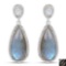 15.34 Carat Genuine Labradorite .925 Sterling Silver Earrings