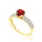 Genuine Ruby 10K Gold Diamond Pave Ring APPROX 1.04 CTW (VS2-SI1)