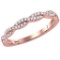 10kt Rose Gold Womens Round Diamond Interwoven Stackable Band Ring 1/4 Cttw