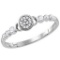 10kt White Gold Womens Round Diamond Cluster Stackable Band Ring 1/6 Cttw