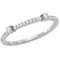 10kt White Gold Womens Round Diamond Single Row Stackable Band Ring 1/6 Cttw