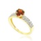 Garnet Gemstone 10K Gold Diamond Pave Ring APPROX 1.04 CTW (VS2-SI1)