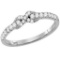 10kt White Gold Womens Round Diamond Infinity Knot Stackable Band Ring 1/4 Cttw
