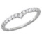 10kt White Gold Womens Round Diamond Chevron Stackable Band Ring 1/4 Cttw