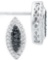 10kt White Gold Womens Round Black Colored Diamond Oval Cluster Screwback Earrings 1/3 Cttw