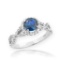 10K White Gold Blue Topaz Birthstone Infinity Ring with Diamonds APPROX 1.60 CTW (VS2-SI1)