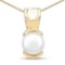 14K Yellow Gold Plated 1.50 Carat Genuine Pearl .925 Sterling Silver Pendant