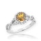 10K White Gold Citrine Birthstone Infinity Ring with Diamonds APPROX 1.60 CTW (VS2-SI1)