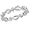 10kt White Gold Womens Round Diamond Square Cluster Stackable Band Ring 1/8 Cttw