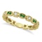 Emerald and Diamond Eternity Ring Anniversary Band 14k Yellow Gold