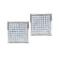 10kt White Gold Womens Round Pave-set Diamond Square Cluster Earrings 3/8 Cttw
