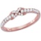 10kt Rose Gold Womens Round Diamond Infinity Knot Stackable Band Ring 1/4 Cttw