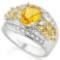 CREATED CITRINE 925 STERLING SILVER RING