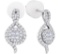14kt White Gold Womens Princess Round Diamond Soleil Spade Cluster Earrings 1/2 Cttw