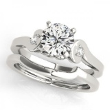 CERTIFIED 18KT WHITE GOLD 1.08 CT G-H/VS-SI1 DIAMOND BRIDAL SET