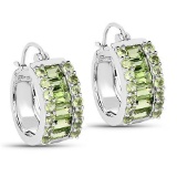 4.96 Carat Genuine Peridot .925 Sterling Silver Earrings