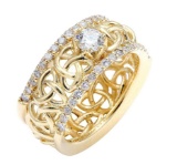 10K Gold Celtic Trinity Love Knot Diamond Wedding Ring 0.80ct. (VS2)