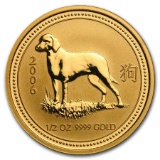 2006 Australia 1/2 oz Gold Lunar Dog BU (Series I)