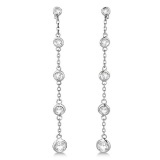 Bezel-Set Diamonds By The Yard Drop Earrings 14k White Gold (1.00ct)