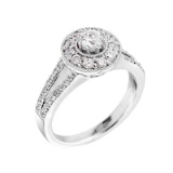 10K White Gold Halo Diamond Engagement Proposal Ring APPROX .55 CTW (VS2-SI1)