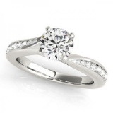 CERTIFIED 18KT WHITE GOLD 1.25 CT G-H/VS-SI1 DIAMOND BRIDAL SET