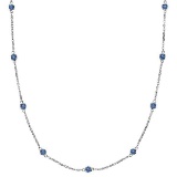 Fancy Blue Diamonds by The Yard Necklace 14k White Gold (1.00ct)