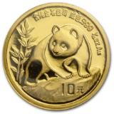 1990 China 1/10 oz Gold Panda Large Date BU (Sealed)